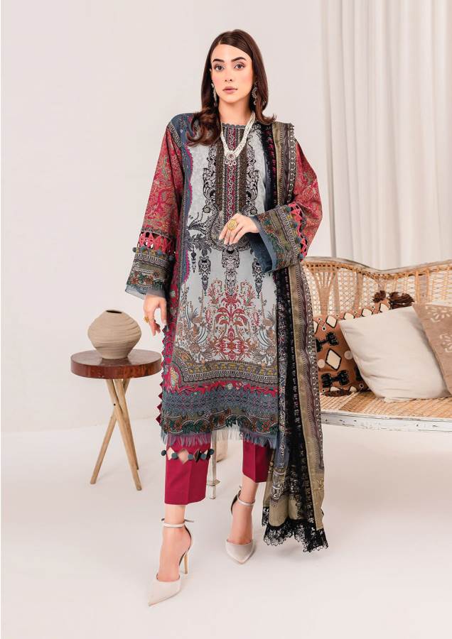 Kesariya Vol 12 Al Karam Cambric Cotton Pakistani Dress Material Wholesalers In Delhi
